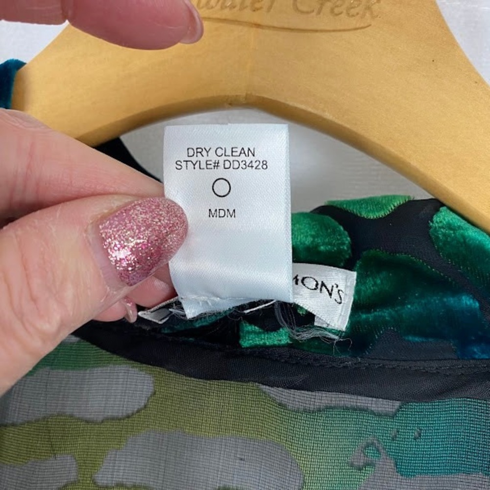 Draper's & Damons Burnout Velvet‎  Boho Chic Abstract Long Sleeve KimomoL - Picture 15 of 16